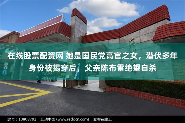 在线股票配资网 她是国民党高官之女，潜伏多年身份被揭穿后，父亲陈布雷绝望自杀