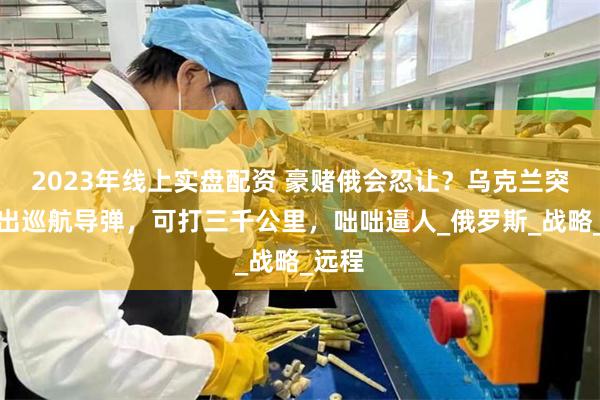 2023年线上实盘配资 豪赌俄会忍让？乌克兰突然亮出巡航导弹，可打三千公里，咄咄逼人_俄罗斯_战略_远程